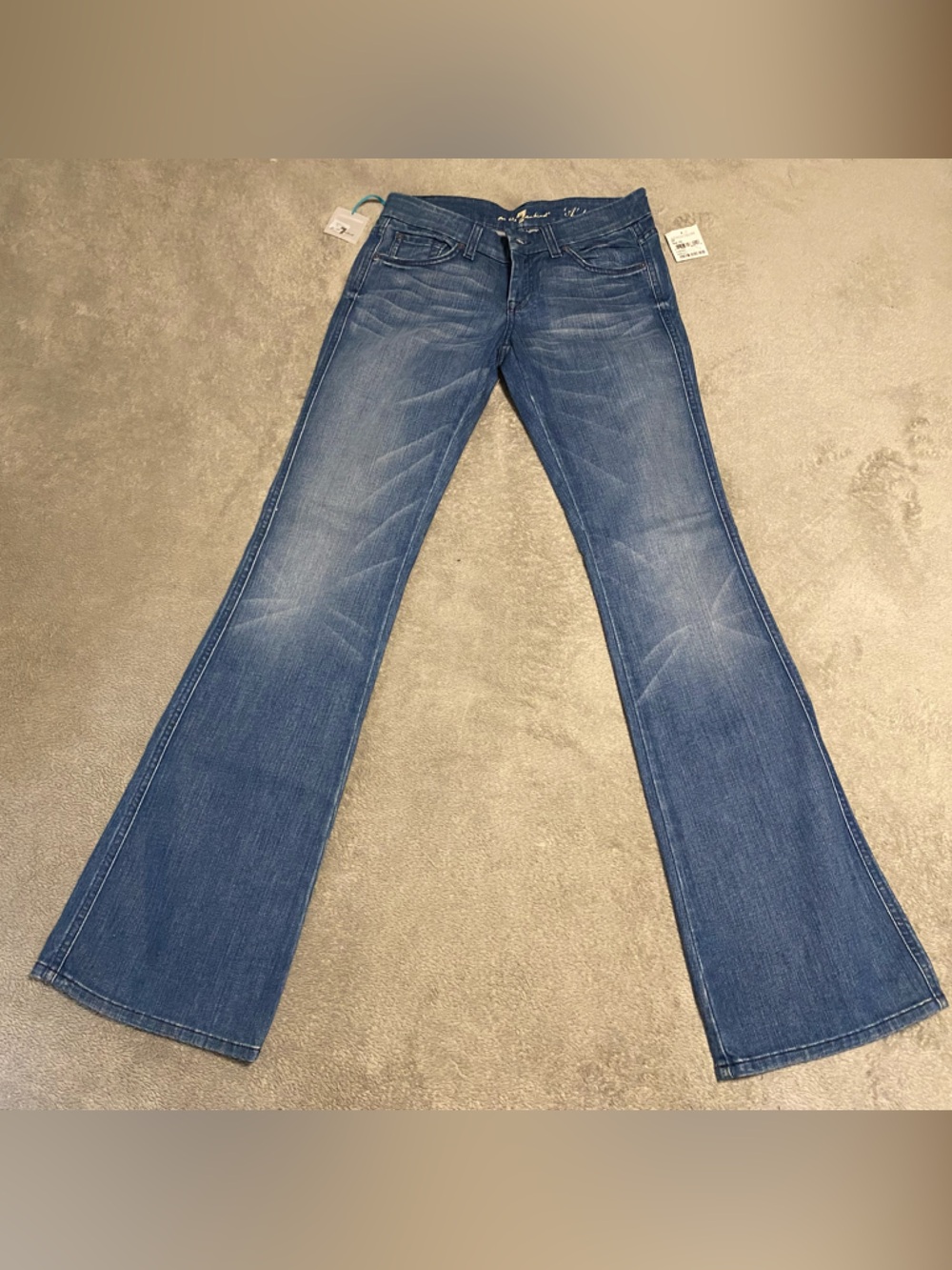 7 For All Mankind Medium Blue Flared A-Pocket Jeans NWT